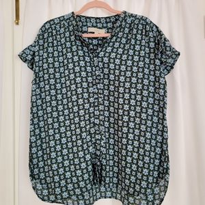 Loft Floral Front Button Top